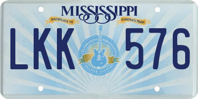 MS license plate LKK576