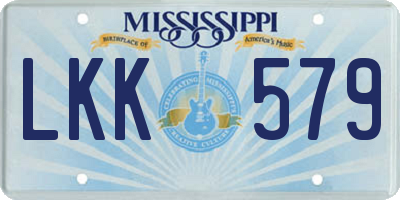 MS license plate LKK579