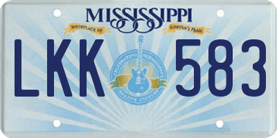 MS license plate LKK583