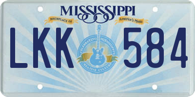 MS license plate LKK584