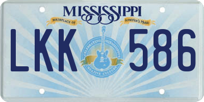 MS license plate LKK586
