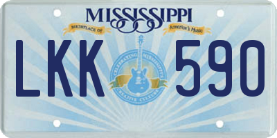 MS license plate LKK590