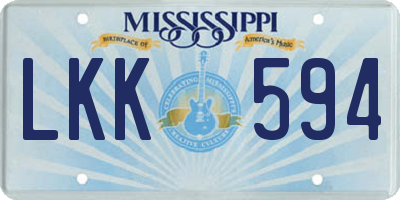 MS license plate LKK594