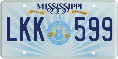 MS license plate LKK599
