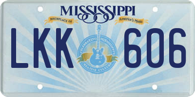 MS license plate LKK606
