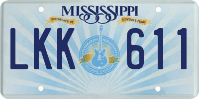 MS license plate LKK611