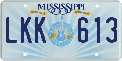 MS license plate LKK613