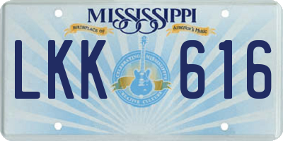 MS license plate LKK616