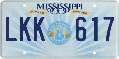 MS license plate LKK617