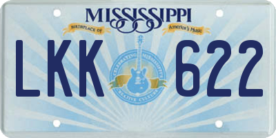 MS license plate LKK622