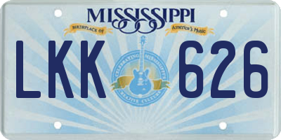 MS license plate LKK626
