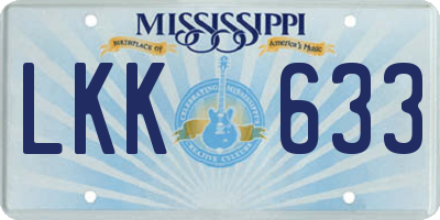 MS license plate LKK633