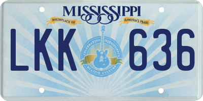 MS license plate LKK636