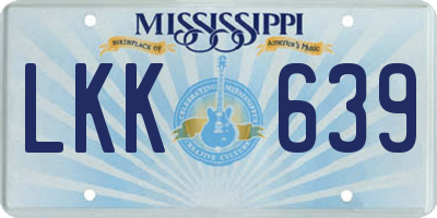 MS license plate LKK639
