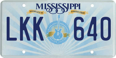 MS license plate LKK640