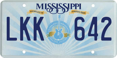 MS license plate LKK642
