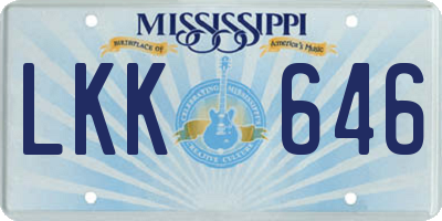 MS license plate LKK646