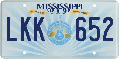 MS license plate LKK652