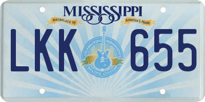 MS license plate LKK655