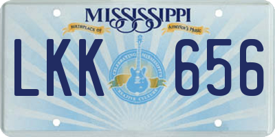 MS license plate LKK656