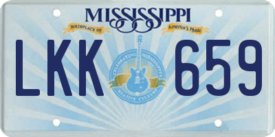 MS license plate LKK659