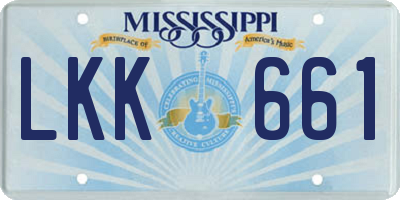 MS license plate LKK661