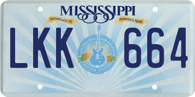 MS license plate LKK664