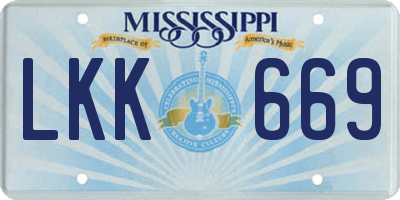 MS license plate LKK669