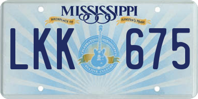 MS license plate LKK675