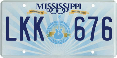 MS license plate LKK676