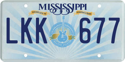 MS license plate LKK677