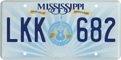 MS license plate LKK682