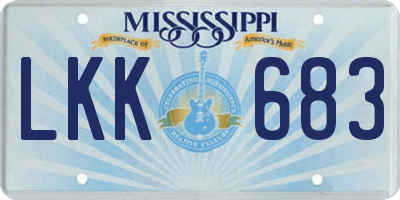 MS license plate LKK683
