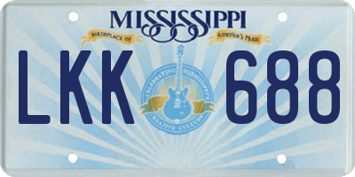 MS license plate LKK688