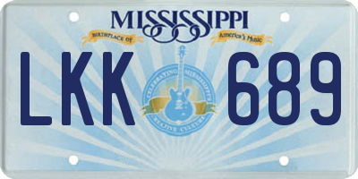 MS license plate LKK689