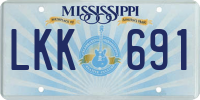 MS license plate LKK691