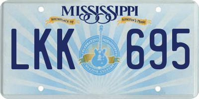 MS license plate LKK695