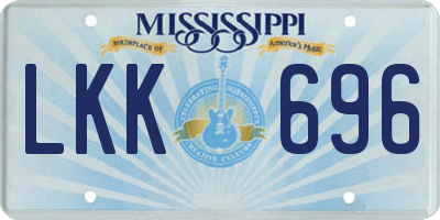 MS license plate LKK696