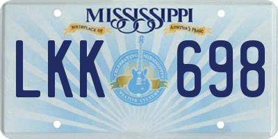 MS license plate LKK698