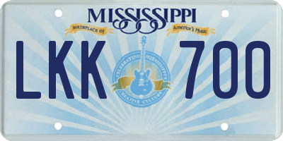 MS license plate LKK700
