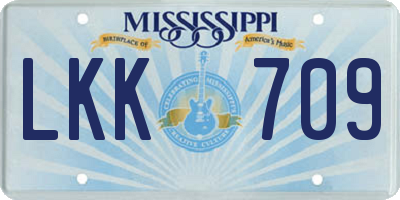 MS license plate LKK709