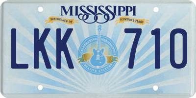 MS license plate LKK710