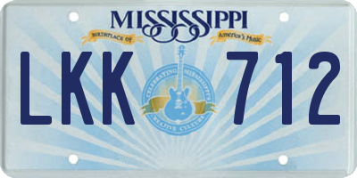 MS license plate LKK712