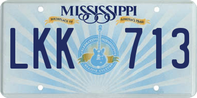 MS license plate LKK713