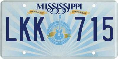 MS license plate LKK715