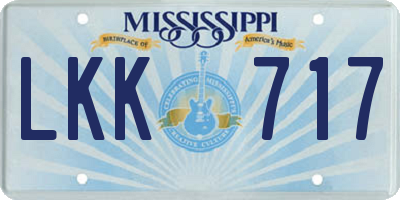 MS license plate LKK717