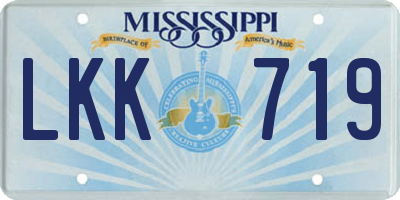 MS license plate LKK719