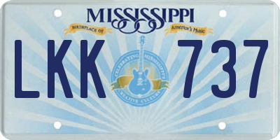 MS license plate LKK737