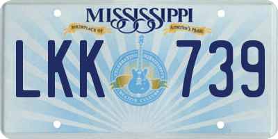 MS license plate LKK739