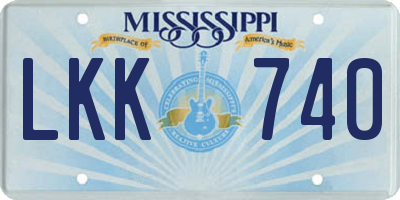 MS license plate LKK740